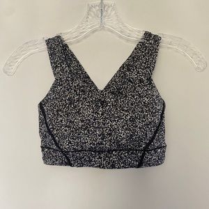 Lululemon black and white patterned energy bra